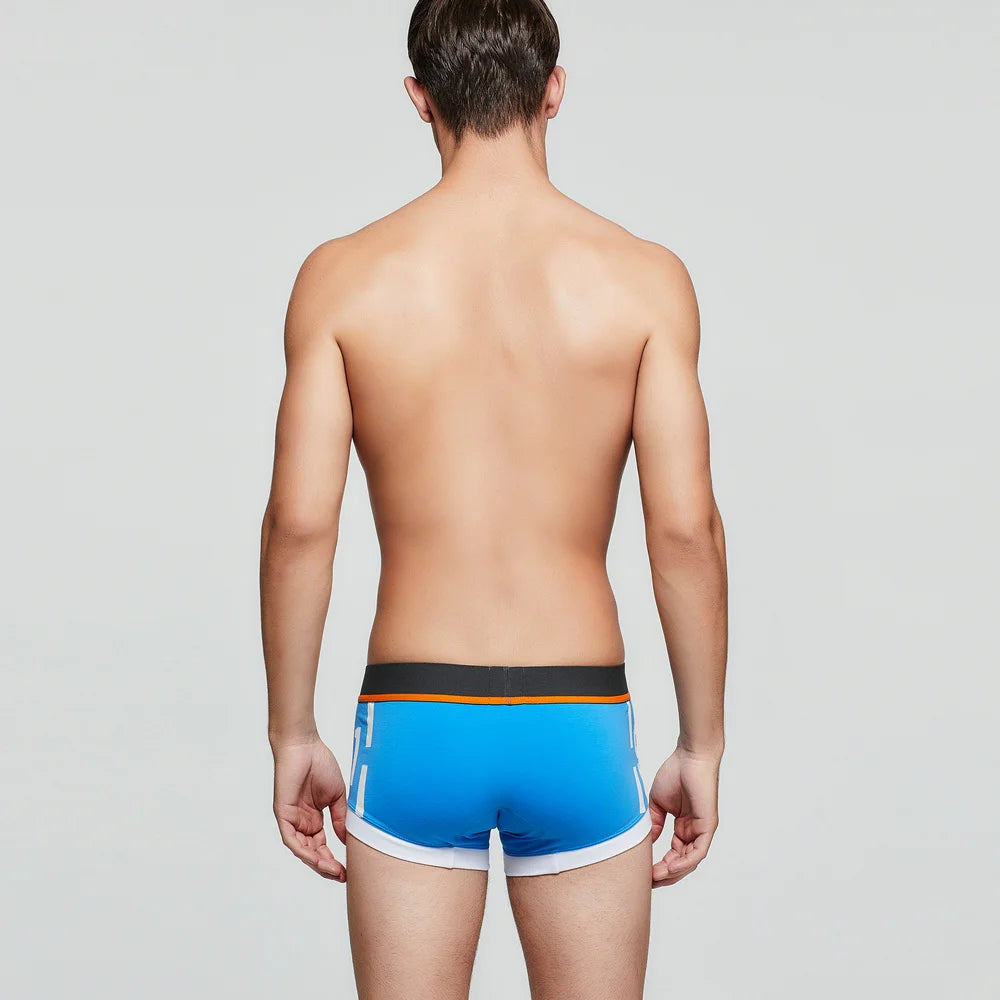 SEOBEAN Men's Low-Rise Boxer Briefs Cotton Underwear Soft Breathable Comfortable Shorts for Daily Casual Wear