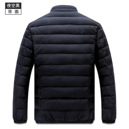 Quality Stand Collar Winter Duck Down Coats Men Warm Light Down Jackets Male Father's Down Coat Fashion Puffer Jackest  JK-826