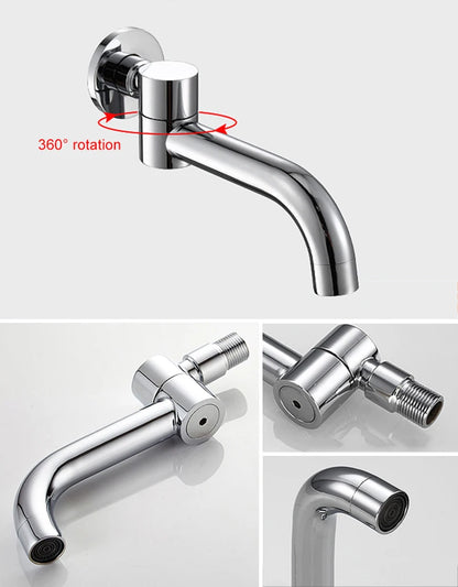 BECOLA Wall Mounted Faucet Spout Square and Round Brass Chrome/Black Spouts Waterfall Shower Faucet Accessories