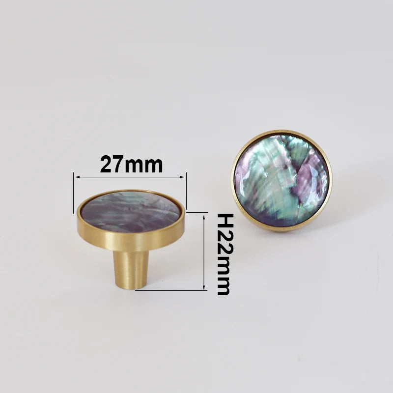 Natural Shell Gold Brass Wall Hooks Shoe Cabinet Knobs Closet Furniture Handle Wardrobe Drawer Pull Vintage Kitchen Accessories