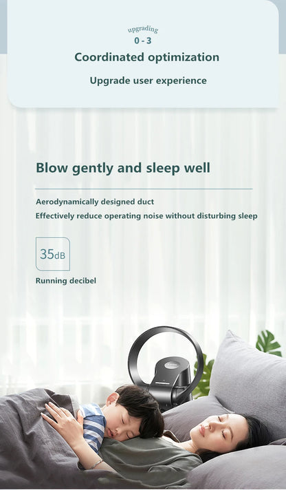 Electric Mute Fan with Remote Controlled Bladeless Powerful Soft Wind Wall Fan for Home Desktop Tower Fan 180 Deg Swinging