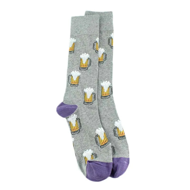 Animal Pug Elephant Lionu Funny Socks Men Chili Hamburg Pizza Crew Socks Harajuk Novelty Gift Sokken Unisex Skateboard Socks