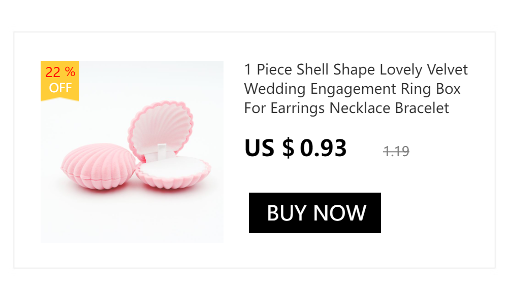 1pcs 5Colors Pink Shell Lovely Velvet Wedding Engagement Ring Box For Earrings Necklace Bracelet Jewelry Display Gift Box Holder