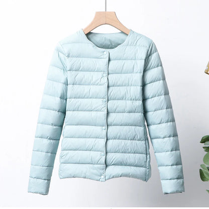 Ultra Thin Down Jacket Women Pink Womens Lightweight Down Jackets Ultra Light White Coat Warm Short Jackets Women