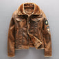 Men's Winter Thick Warm Military Bomber Pu Jacket Tactical Faux Leather Jackets Outwear Fleece Coats Fur Inner Windbreaker