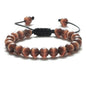 8mm Tiger Eye Stone Beads Bracelet Adjustable Braided Rope Bangles Natural Lava Rock Men Women Yoga Healing Balance Bracelets