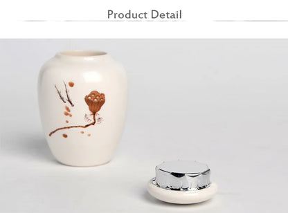 Mini White Ceramic Pet Ashes Urn Cremation Ash Holder Small Animal Pet Parrot Bird Funeral Memorial Casket Burial Urns Gift