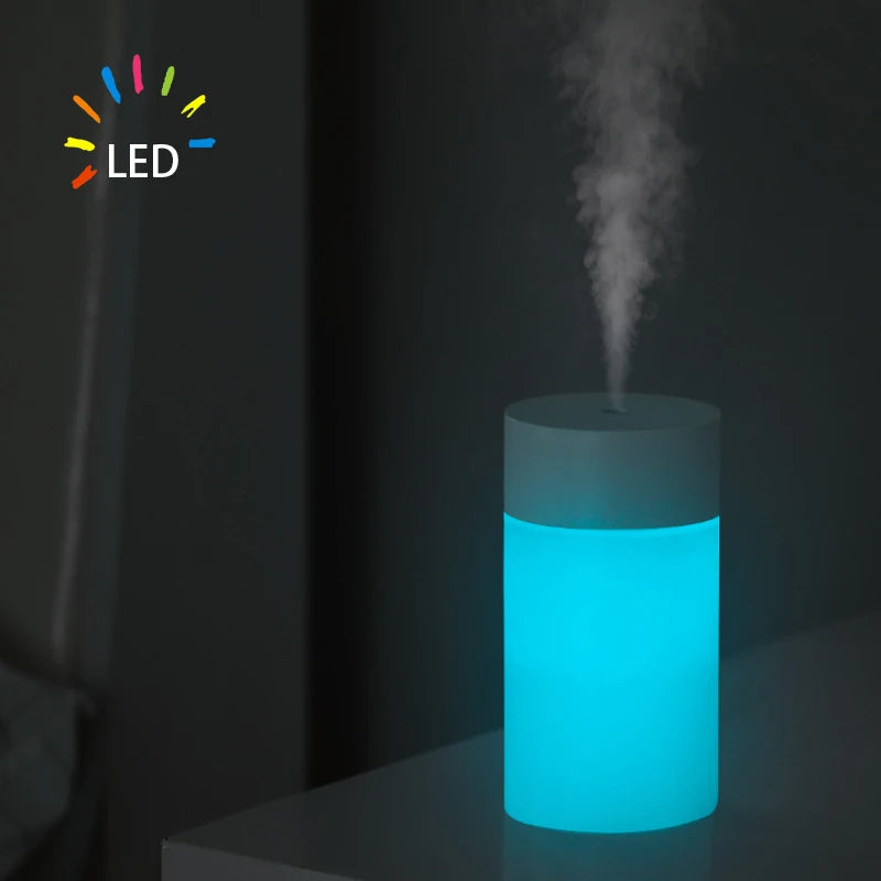 260ML USB Ultrasonic Air Humidifier LED Lamp Mini Essential Oil Diffuser Car Purifier Aroma Anion Mist Maker With Romantic Light