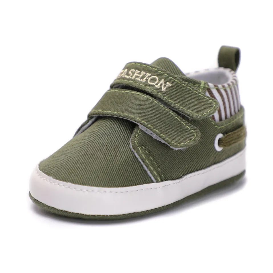 Infant Babies Boys Girls Shoes Soft Sole Canvas Solid Footwear For Newborns Toddler Crib Moccasins Letter Print Anti-Slip Shoes
