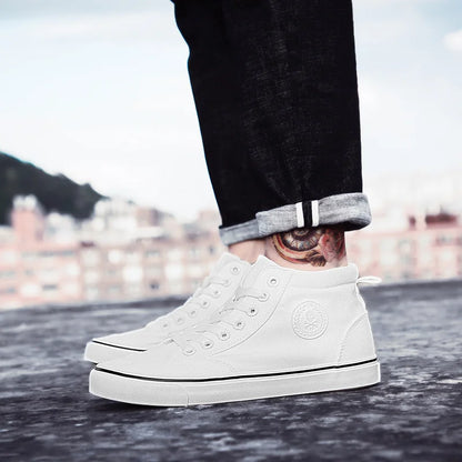 Shoes Men Spring Autumn Lace-up High Top Style Men Vulcanize Shoes Fashion Flats Youth Men Canvas Shoes Sneakers