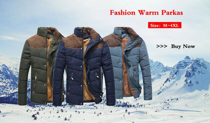 Winter Men's Bomber Padded Jacket Casual Men Cotton Thicken Warm Hooded Parkas Coats Male Thermal Windbreaker Jackets Clothing
