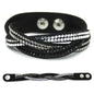 XQNI New Fashion Crystal Bangle Leather Bracelets European Style Adjustable Rhinestone Classic Charm Bracelets For Women Jewelry