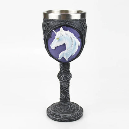 Gothic Wine Goblet Contain Dragon Claw Viking Skeleton Retro Stainless Steel&Resin Wine Glass BEST Halloween Gifts Bar Drinkware