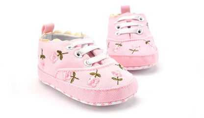 Baby Girl Shoes White Lace Floral Embroidered Soft Shoes Prewalker Walking Toddler Kids Shoes First Walker