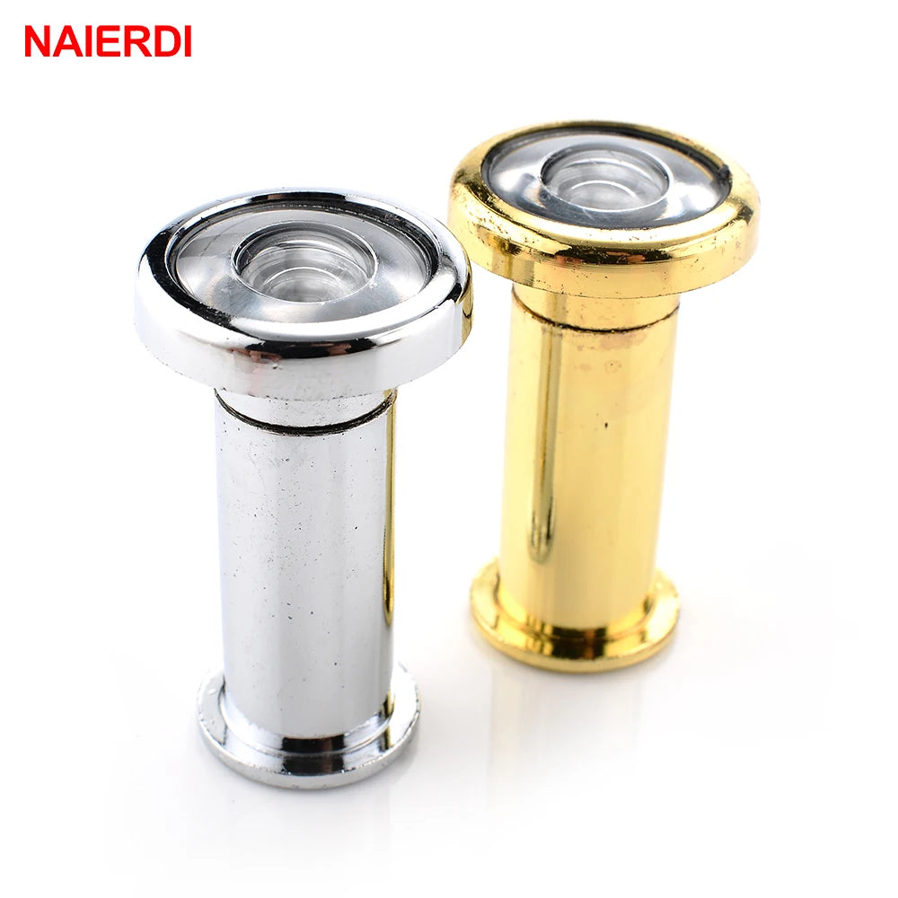 NAIERDI Door Viewer 180 Degree Wide Angle Peephole Security Hidden Door Adjustable Glass Lens For Furniture Hardware Tools