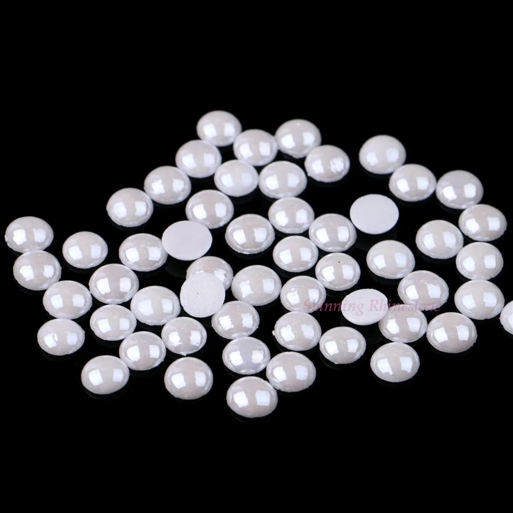 Ceramic Hotfix Rhinestone 3mm to 10mm Flatback Polymer Clay Hot Fix Strass Stones Iron-On White Color