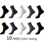 High Quality 10 Pairs/lot Men Bamboo Fiber Socks Men Breathable Compression Long Socks Business Casual Male Large size 38-45