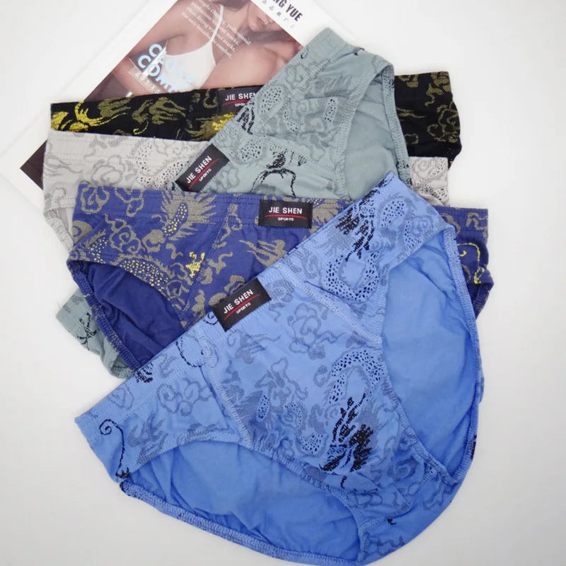 5Pcs/Lot Summer Men's Underwear 100% Cotton Mens Briefs Plus Size Men Underwear Panties 4XL/5XL/6XL Men's Breathable Panties