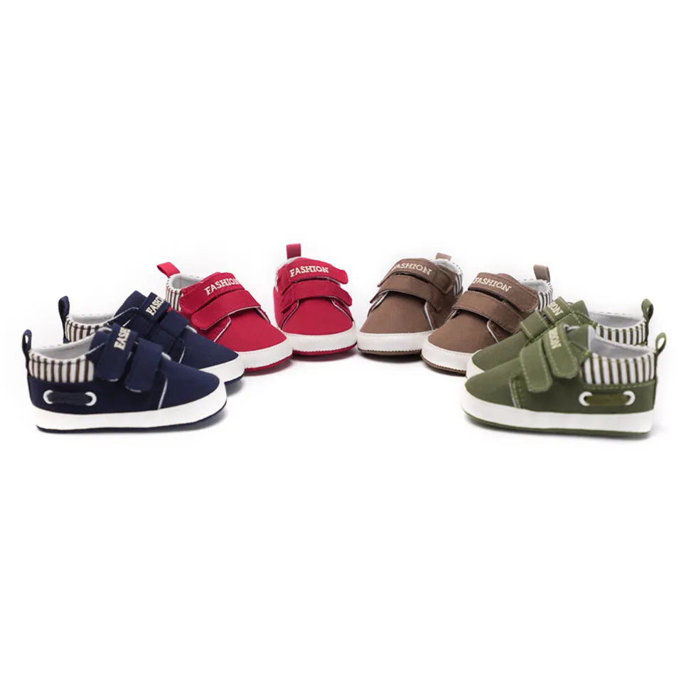 Infant Babies Boys Girls Shoes Soft Sole Canvas Solid Footwear For Newborns Toddler Crib Moccasins Letter Print Anti-Slip Shoes
