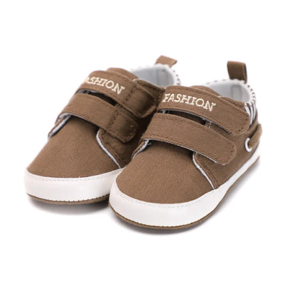 Infant Babies Boys Girls Shoes Soft Sole Canvas Solid Footwear For Newborns Toddler Crib Moccasins Letter Print Anti-Slip Shoes