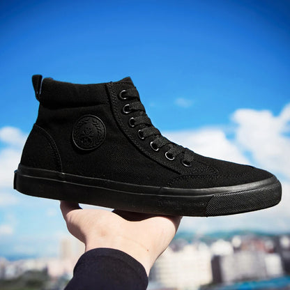 Shoes Men Spring Autumn Lace-up High Top Style Men Vulcanize Shoes Fashion Flats Youth Men Canvas Shoes Sneakers