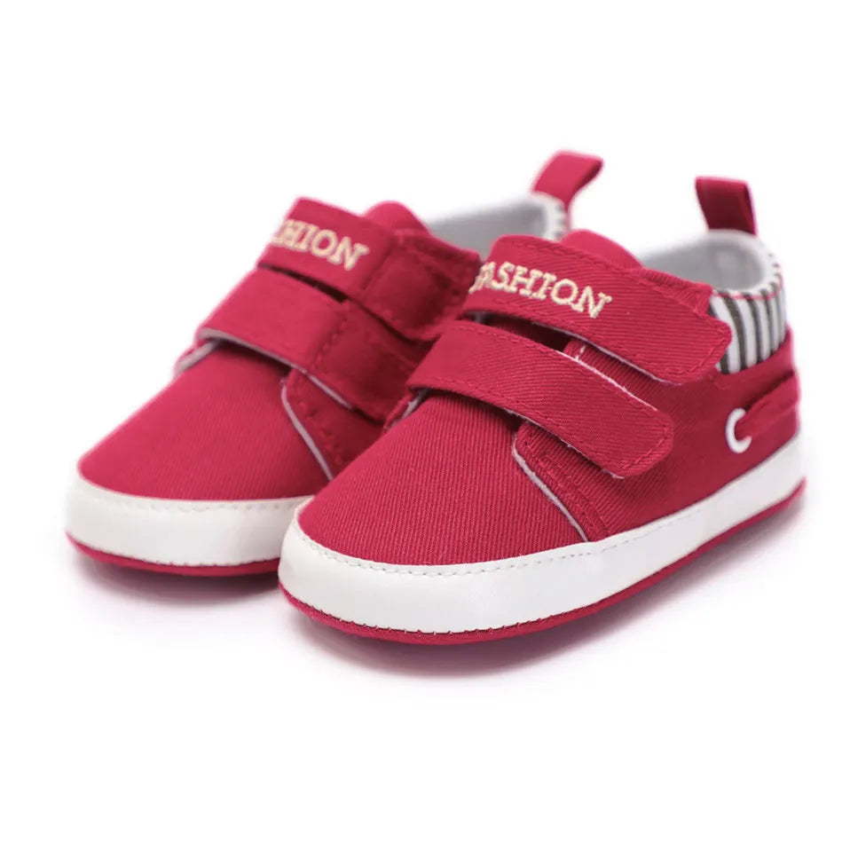 Infant Babies Boys Girls Shoes Soft Sole Canvas Solid Footwear For Newborns Toddler Crib Moccasins Letter Print Anti-Slip Shoes