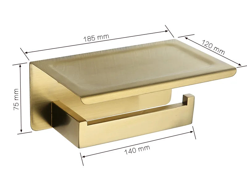 Gold Brushed Bathroom Accessories Hardware Towel Bar Rail Toilet Paper Holder Towel Rack Hook Soap Dish Toilet Brush