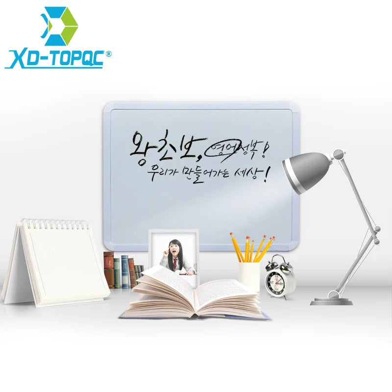 4 Styles Magnetic Whiteboard 1pc PVC Frame Message White Board On Fridge Round Angle Decoration Message Drawing Board For Notes