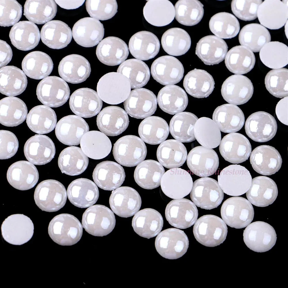 Ceramic Hotfix Rhinestone 3mm to 10mm Flatback Polymer Clay Hot Fix Strass Stones Iron-On White Color