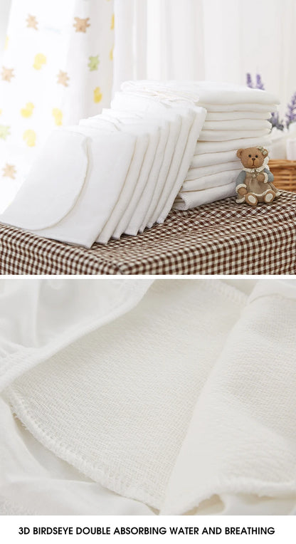 10pcs/5pcs Baby Reusable Diaper Washable Ecological Cotton Diapers 3/6-layer Cloth Nappies for Children Breathable Absorbent
