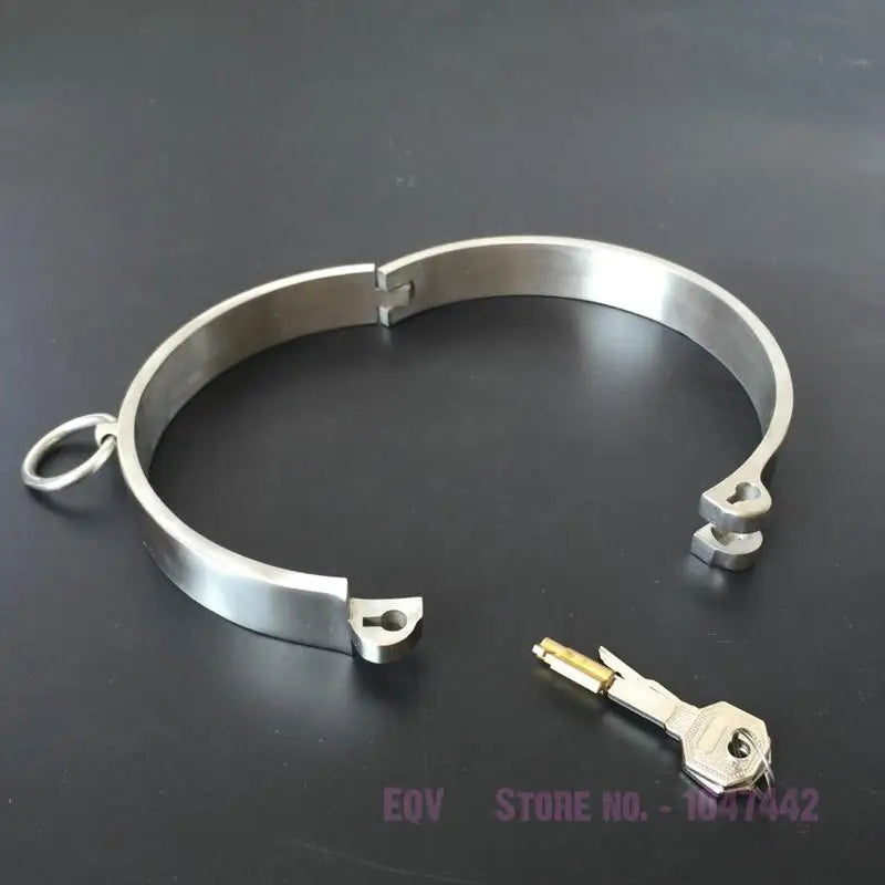 Lockable Collar BDSM 304 Stainless Steel Slave Collar Restraints Choking Ring Slave Bdsm Necklace Bondage Sex Toys For Women Man