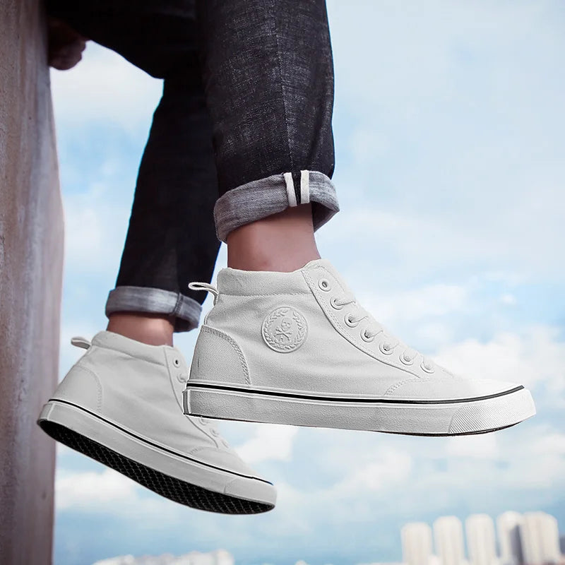 Shoes Men Spring Autumn Lace-up High Top Style Men Vulcanize Shoes Fashion Flats Youth Men Canvas Shoes Sneakers