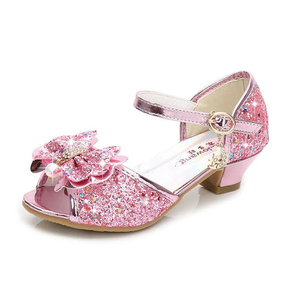 Princess Girls Party Shoes Children Sandals Colorful Sequins High Heels Shoes Girls Sandals Peep Toe Summer Kids Shoes CSH813