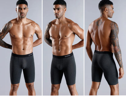 BONITOS Men Boxers Long Leg Man Underwear Soft Men Underpants Natural Cotton Sexy Boxer Shorts Top Brand Long Men's Panties
