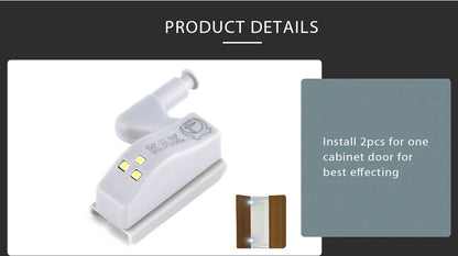 KAK Universal Hinge Light Kitchen Bedroom Living Room Cabinet Cupboard Wardrobe 0.25W Inner LED Sensor Light Furniture Hardware