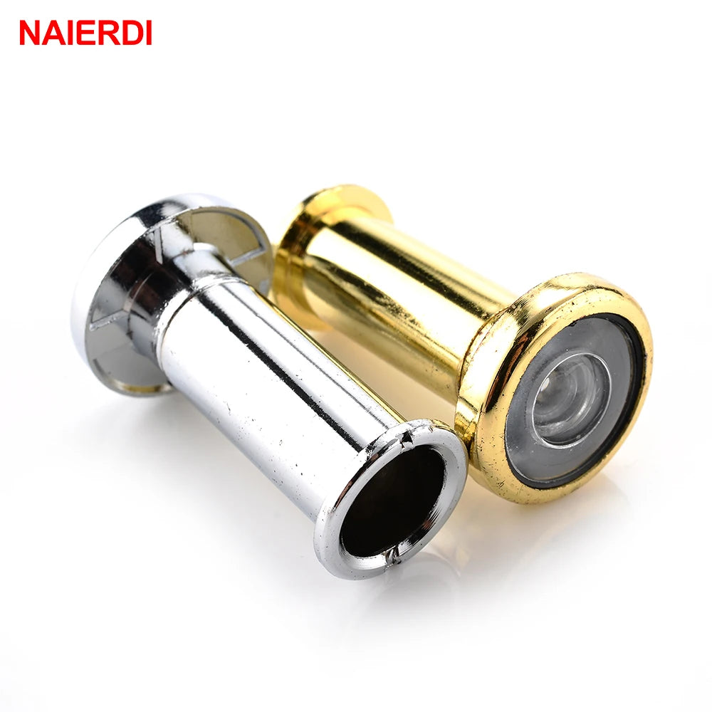 NAIERDI Door Viewer 180 Degree Wide Angle Peephole Security Hidden Door Adjustable Glass Lens For Furniture Hardware Tools