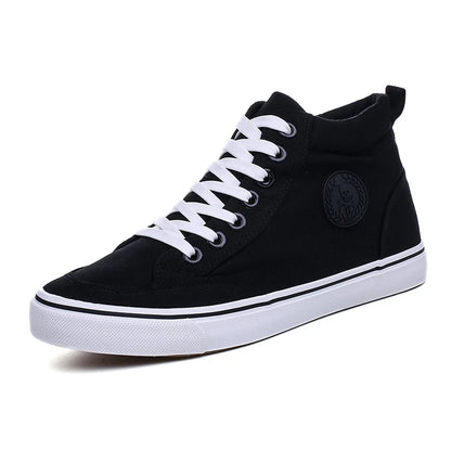 Shoes Men Spring Autumn Lace-up High Top Style Men Vulcanize Shoes Fashion Flats Youth Men Canvas Shoes Sneakers