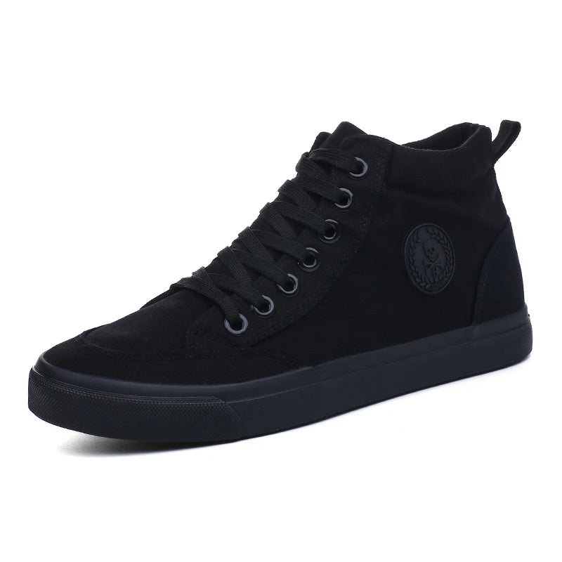 Shoes Men Spring Autumn Lace-up High Top Style Men Vulcanize Shoes Fashion Flats Youth Men Canvas Shoes Sneakers