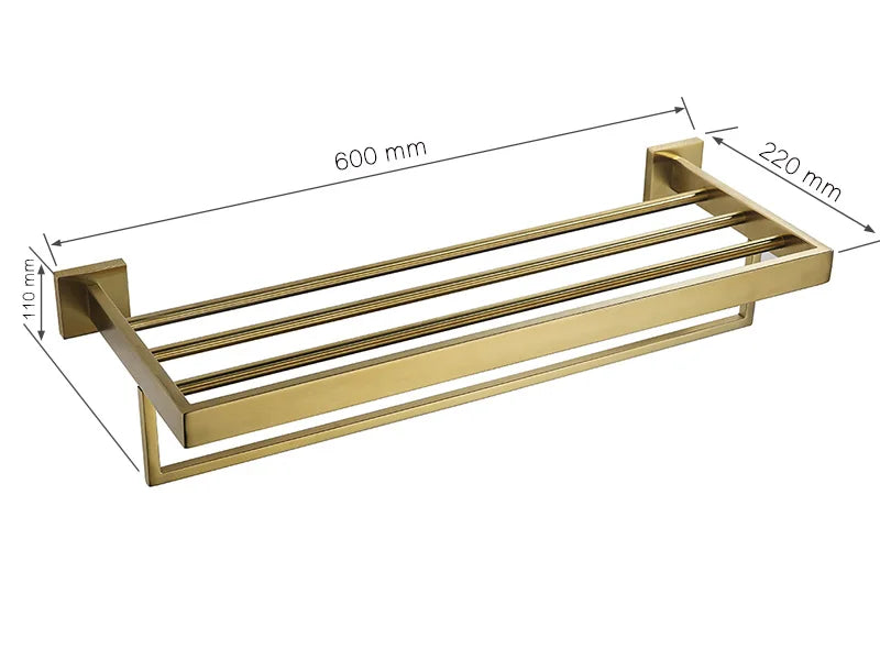 Gold Brushed Bathroom Accessories Hardware Towel Bar Rail Toilet Paper Holder Towel Rack Hook Soap Dish Toilet Brush