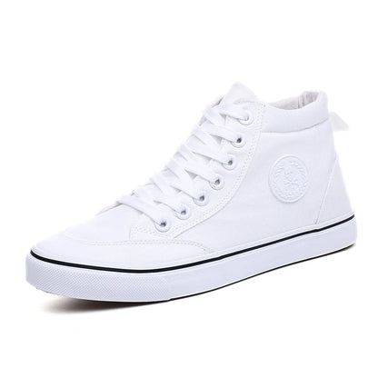 Shoes Men Spring Autumn Lace-up High Top Style Men Vulcanize Shoes Fashion Flats Youth Men Canvas Shoes Sneakers