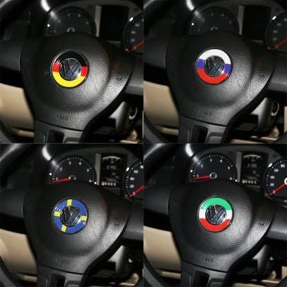 Ceyes Car Styling Steering Wheel Emblem Decorative Circle Ring Accessories Case For Volkswagen VW Golf 5 Polo Jetta Mk6 Covers