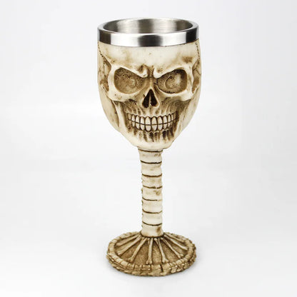 Gothic Wine Goblet Contain Dragon Claw Viking Skeleton Retro Stainless Steel&Resin Wine Glass BEST Halloween Gifts Bar Drinkware