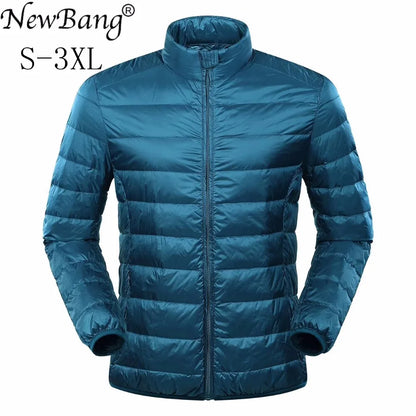 NewBang Feather Jacket Man Ultra Light Down Jacket Men Winter Coat Duck Down Windbreaker Stand Collar Parka With Carry Bag