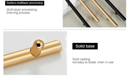 NAIERDI Brushed Gold Straight Door Handle Cabinet Handles Stainless Steel Black Kitchen Cabinet Knobs Furniture Hardware