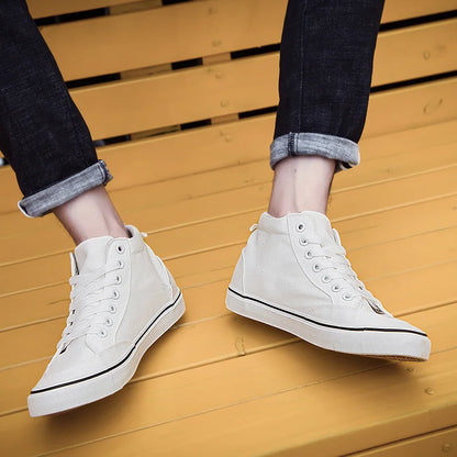 Shoes Men Spring Autumn Lace-up High Top Style Men Vulcanize Shoes Fashion Flats Youth Men Canvas Shoes Sneakers