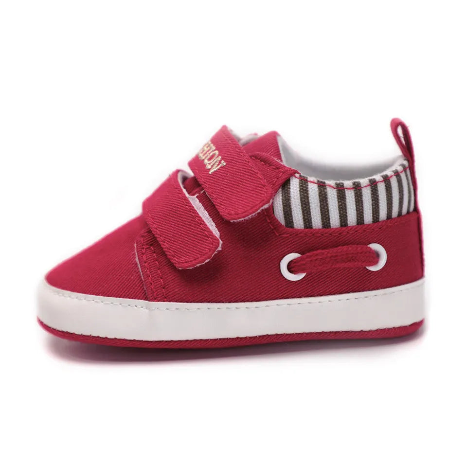 Infant Babies Boys Girls Shoes Soft Sole Canvas Solid Footwear For Newborns Toddler Crib Moccasins Letter Print Anti-Slip Shoes