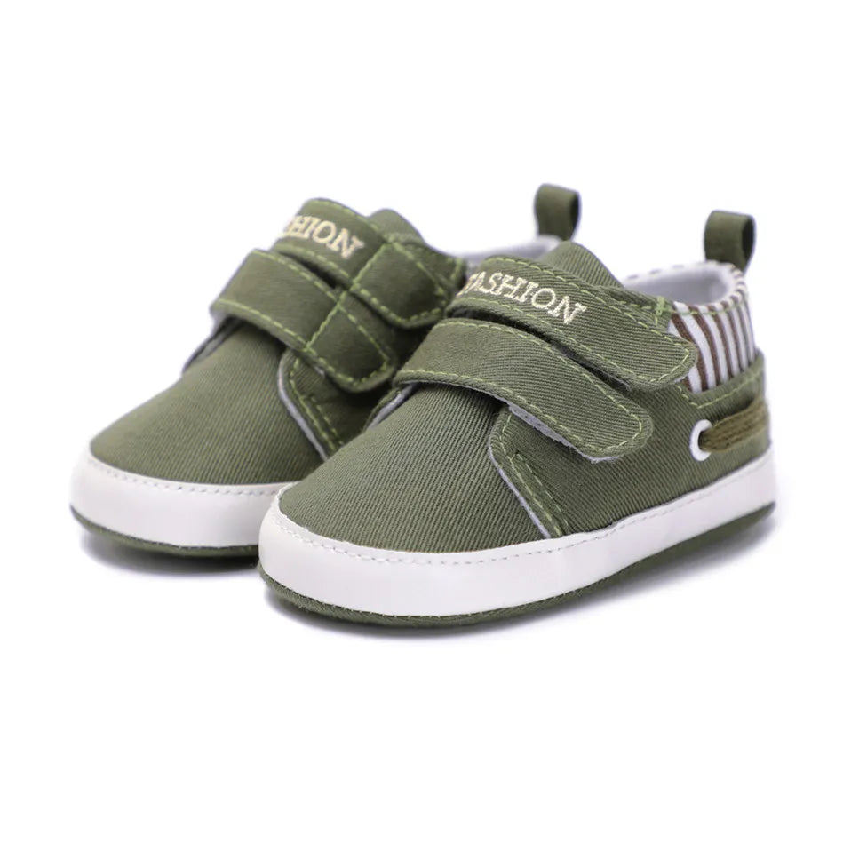 Infant Babies Boys Girls Shoes Soft Sole Canvas Solid Footwear For Newborns Toddler Crib Moccasins Letter Print Anti-Slip Shoes