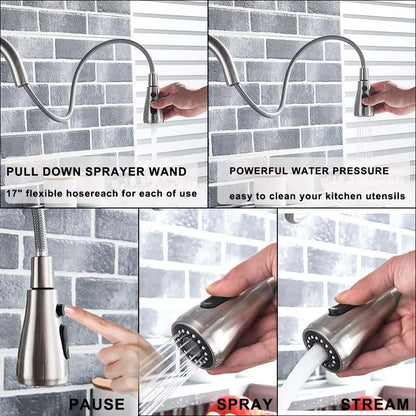 Rozin Purification Kitchen Faucets Black Pull Out Kitchen Water Filter Tap 3 Way Mixer torneira para cozinha de parede Crane