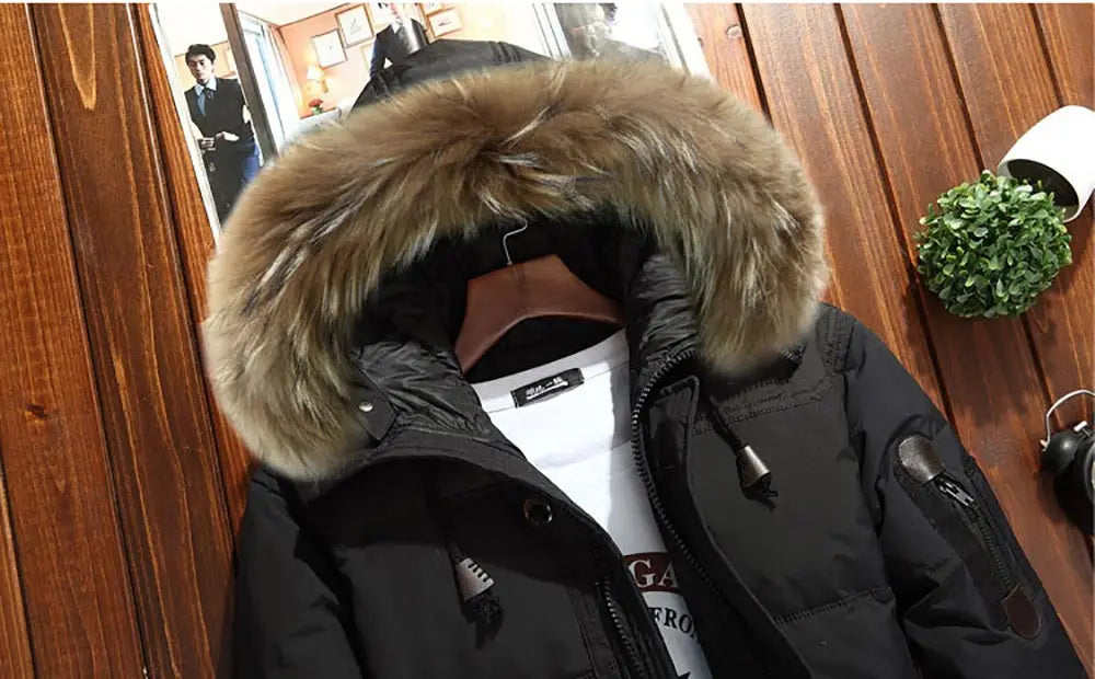 90% Down Jackets Men Winter Jacket Men Fashion Thick Warm Parkas Fur White Duck Down Coats Casual Man Waterproof Down Jackets