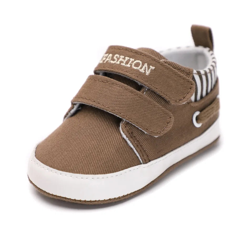 Infant Babies Boys Girls Shoes Soft Sole Canvas Solid Footwear For Newborns Toddler Crib Moccasins Letter Print Anti-Slip Shoes
